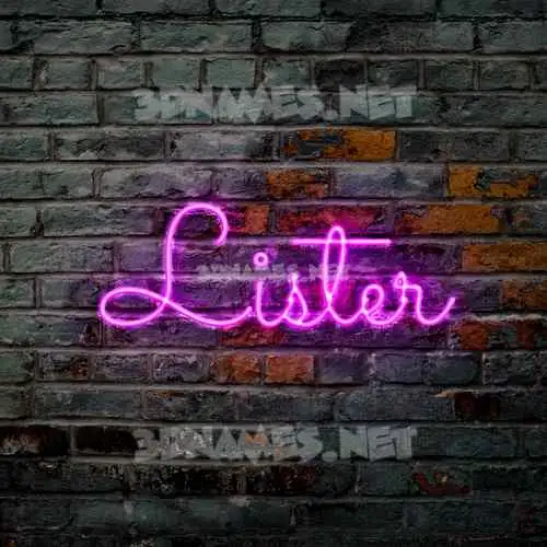 lister in Pink Neon style - 3D name wallpaper lister in Pink Neon style - 3D name wallpaper