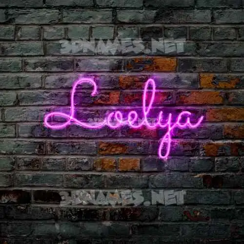 loelya in Pink Neon style - 3D name wallpaper