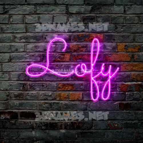 lofy in Pink Neon style - 3D name wallpaper lofy in Pink Neon style - 3D name wallpaper