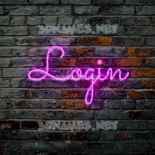 login in Pink Neon style - 3D name wallpaper