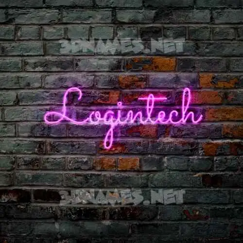 logintech in Pink Neon style - 3D name wallpaper