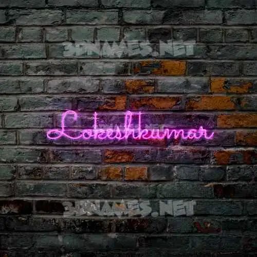 lokeshkumar in Pink Neon style - 3D name wallpaper