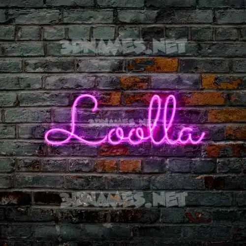 loolla in Pink Neon style - 3D name wallpaper loolla in Pink Neon style - 3D name wallpaper