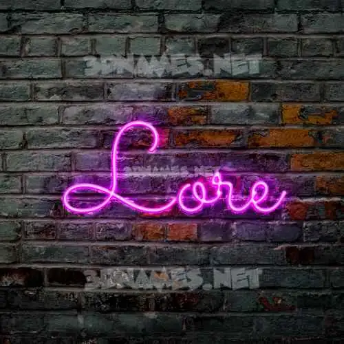 lore in Pink Neon style - 3D name wallpaper