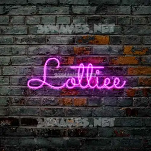 lottiee in Pink Neon style - 3D name wallpaper