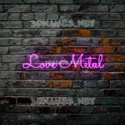 love metal in Pink Neon style - 3D name wallpaper