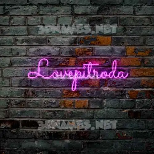 lovepitroda in Pink Neon style - 3D name wallpaper