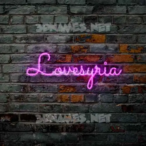 lovesyria in Pink Neon style - 3D name wallpaper lovesyria in Pink Neon style - 3D name wallpaper