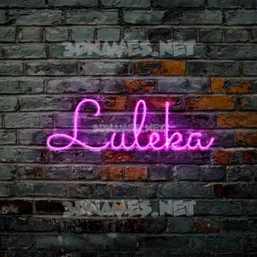 luleka in Pink Neon style - 3D name wallpaper