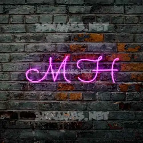 m h in Pink Neon style - 3D name wallpaper m h in Pink Neon style - 3D name wallpaper