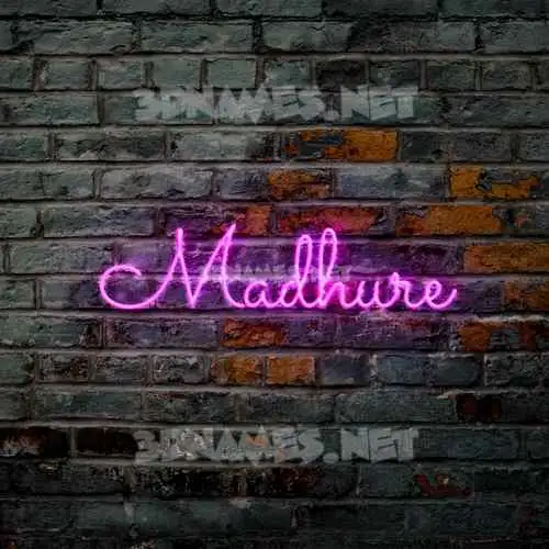madhure in Pink Neon style - 3D name wallpaper