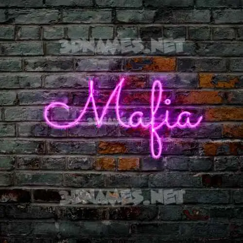 mafia in Pink Neon style - 3D name wallpaper