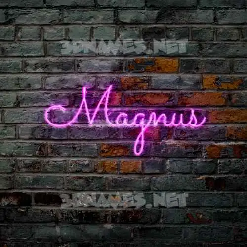magnus in Pink Neon style - 3D name wallpaper