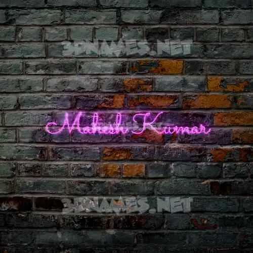 mahesh kumar in Pink Neon style - 3D name wallpaper