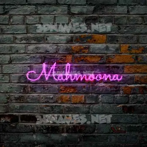 mahmoona in Pink Neon style - 3D name wallpaper
