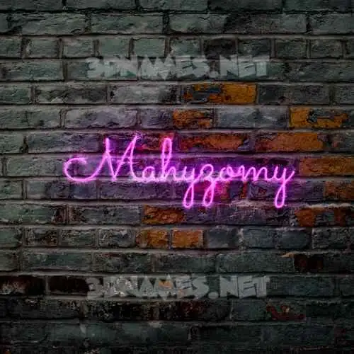 mahyzomy in Pink Neon style - 3D name wallpaper