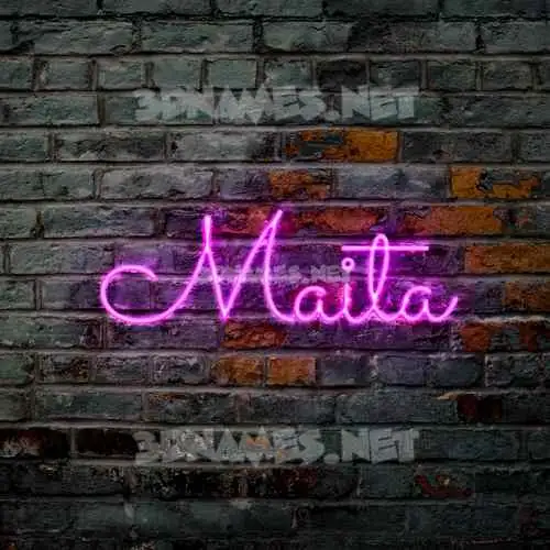 maita in Pink Neon style - 3D name wallpaper