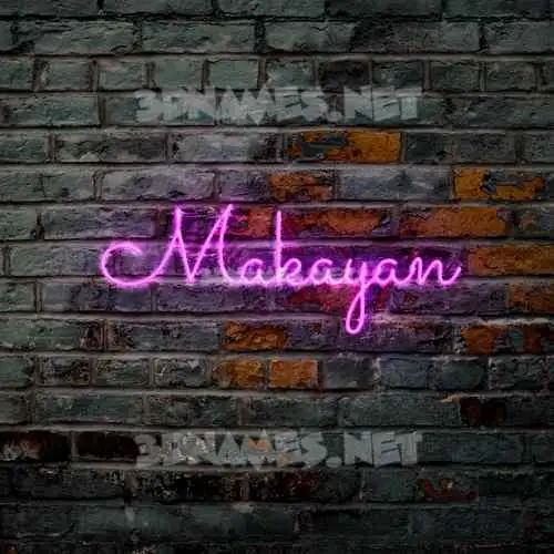 makayan in Pink Neon style - 3D name wallpaper