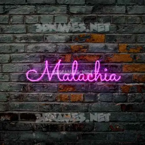 malachia in Pink Neon style - 3D name wallpaper
