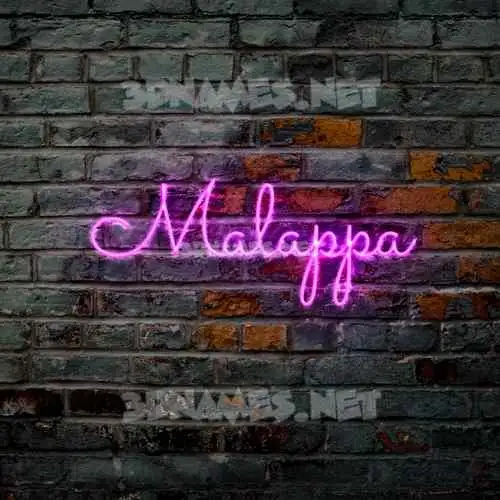 malappa in Pink Neon style - 3D name wallpaper