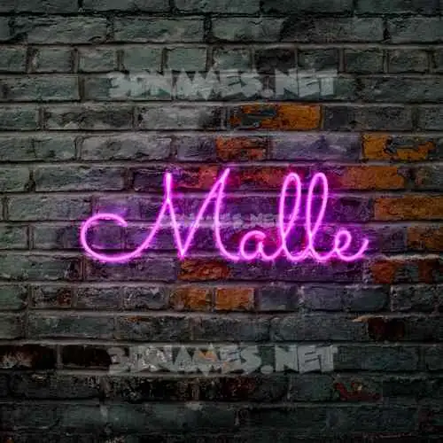 malle in Pink Neon style - 3D name wallpaper malle in Pink Neon style - 3D name wallpaper