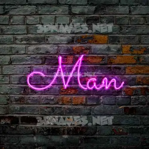 man in Pink Neon style - 3D name wallpaper