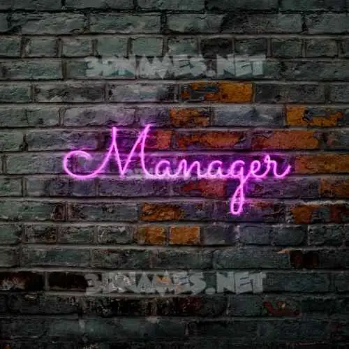 manager in Pink Neon style - 3D name wallpaper manager in Pink Neon style - 3D name wallpaper