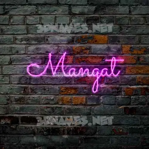 mangat in Pink Neon style - 3D name wallpaper mangat in Pink Neon style - 3D name wallpaper