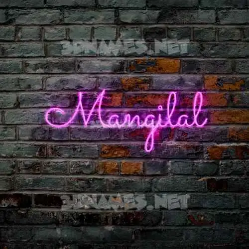 mangilal in Pink Neon style - 3D name wallpaper