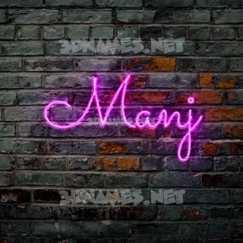 manj in Pink Neon style - 3D name wallpaper