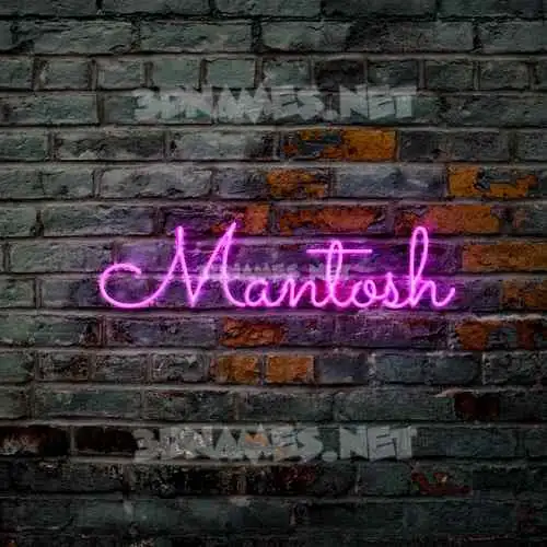 mantosh in Pink Neon style - 3D name wallpaper