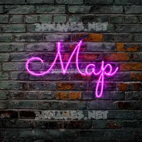 map in Pink Neon style - 3D name wallpaper map in Pink Neon style - 3D name wallpaper