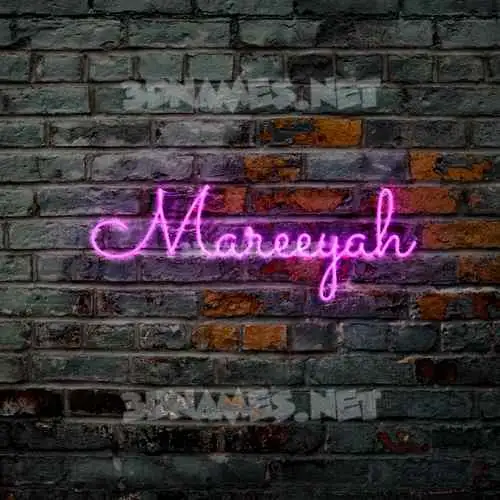 mareeyah in Pink Neon style - 3D name wallpaper