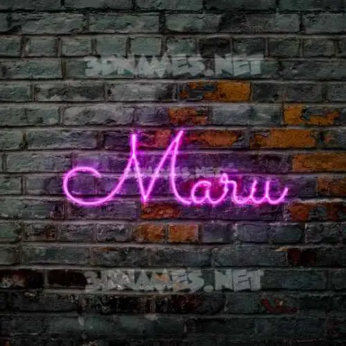 maru in Pink Neon style - 3D name wallpaper
