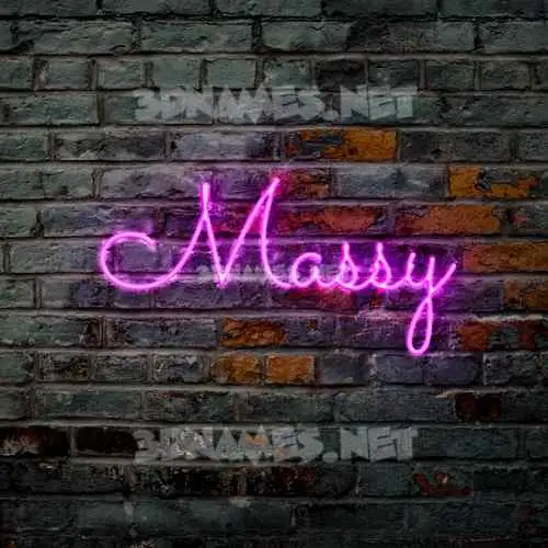 massy in Pink Neon style - 3D name wallpaper massy in Pink Neon style - 3D name wallpaper
