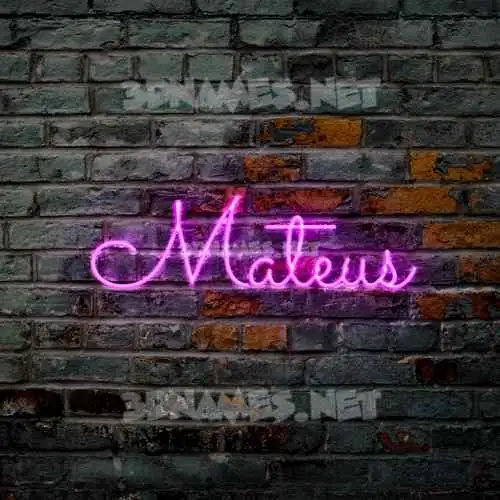 mateus in Pink Neon style - 3D name wallpaper