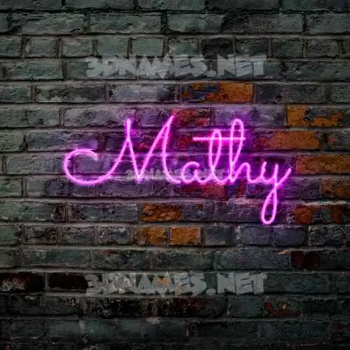mathy in Pink Neon style - 3D name wallpaper