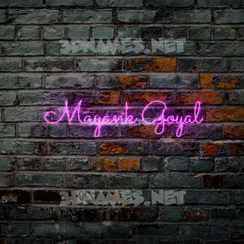 mayank goyal in Pink Neon style - 3D name wallpaper