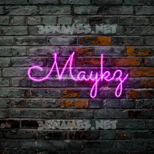 maykz in Pink Neon style - 3D name wallpaper maykz in Pink Neon style - 3D name wallpaper