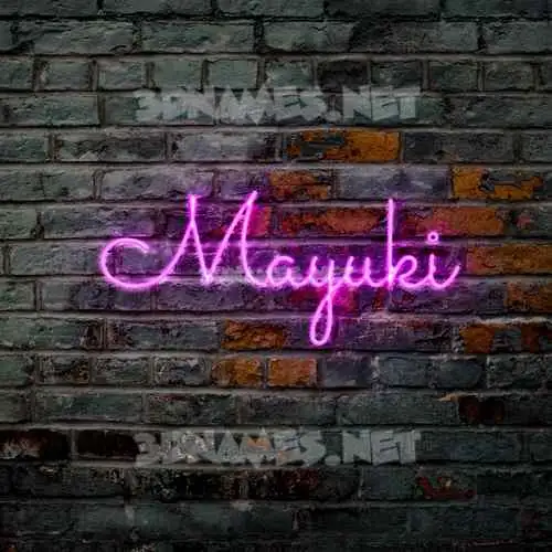 mayuki in Pink Neon style - 3D name wallpaper