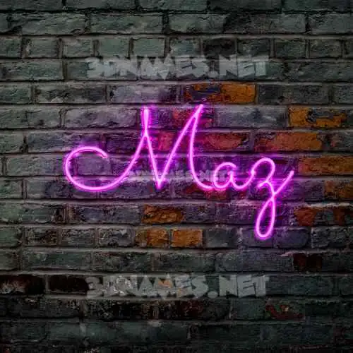 maz in Pink Neon style - 3D name wallpaper