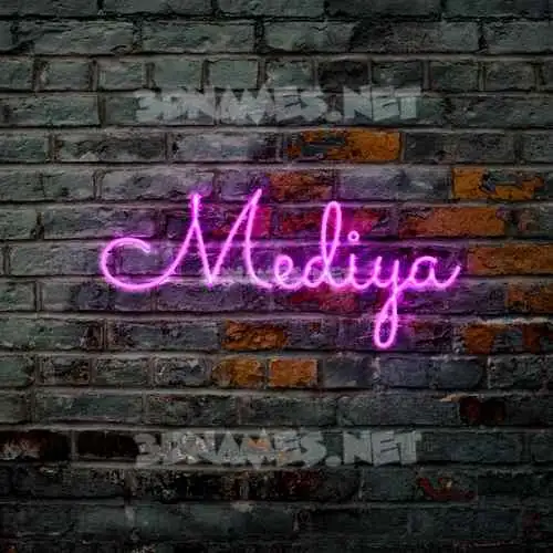 mediya in Pink Neon style - 3D name wallpaper