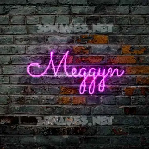 meggyn in Pink Neon style - 3D name wallpaper