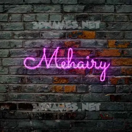 mehairy in Pink Neon style - 3D name wallpaper