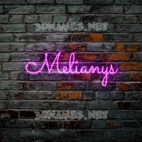 melianys in Pink Neon style - 3D name wallpaper