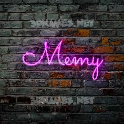 memy in Pink Neon style - 3D name wallpaper