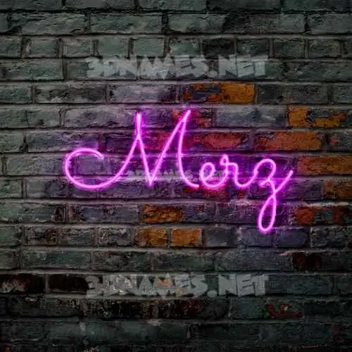 merz in Pink Neon style - 3D name wallpaper