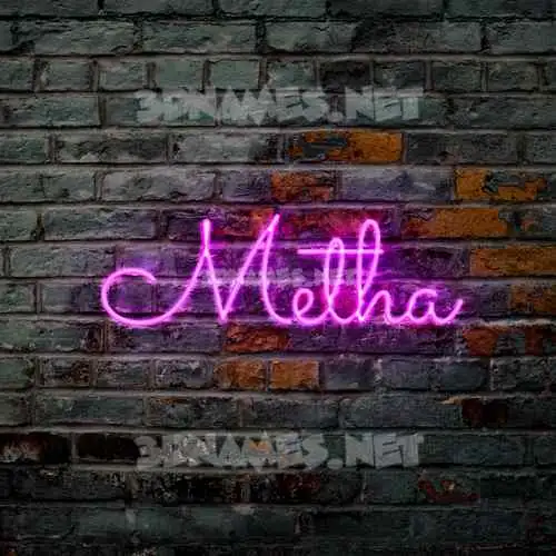 metha in Pink Neon style - 3D name wallpaper