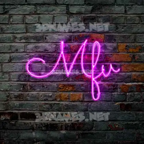 mfv in Pink Neon style - 3D name wallpaper
