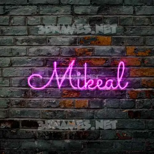 mikeal in Pink Neon style - 3D name wallpaper